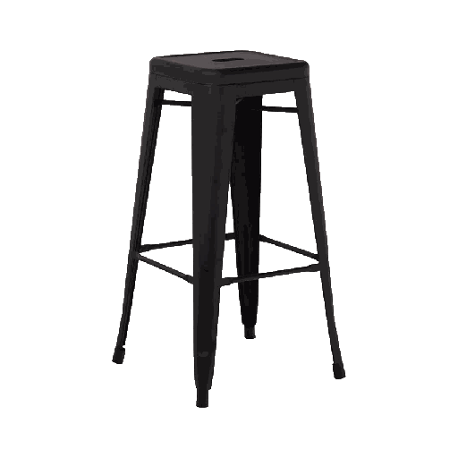 Tabouret de bar en métal noir mat